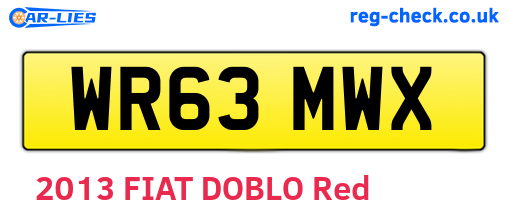 WR63MWX are the vehicle registration plates.