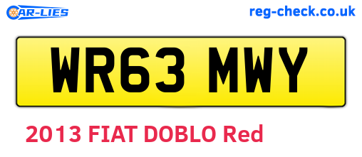 WR63MWY are the vehicle registration plates.