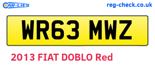 WR63MWZ are the vehicle registration plates.