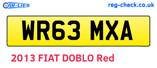 WR63MXA are the vehicle registration plates.