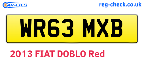 WR63MXB are the vehicle registration plates.