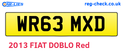 WR63MXD are the vehicle registration plates.