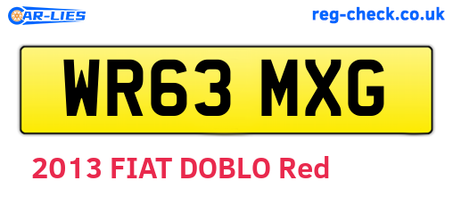 WR63MXG are the vehicle registration plates.
