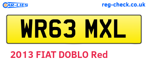 WR63MXL are the vehicle registration plates.