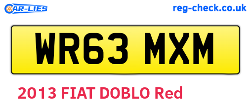 WR63MXM are the vehicle registration plates.
