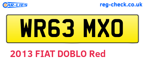 WR63MXO are the vehicle registration plates.