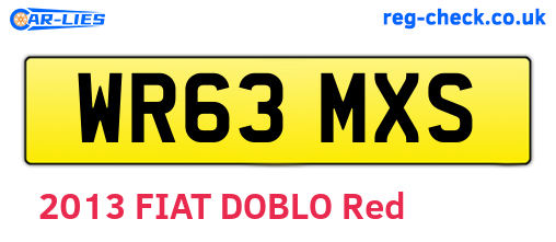 WR63MXS are the vehicle registration plates.