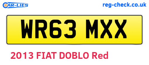 WR63MXX are the vehicle registration plates.