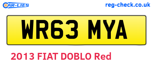 WR63MYA are the vehicle registration plates.