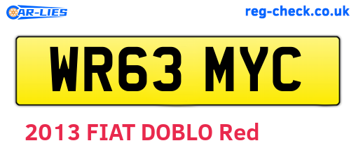 WR63MYC are the vehicle registration plates.
