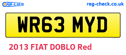 WR63MYD are the vehicle registration plates.
