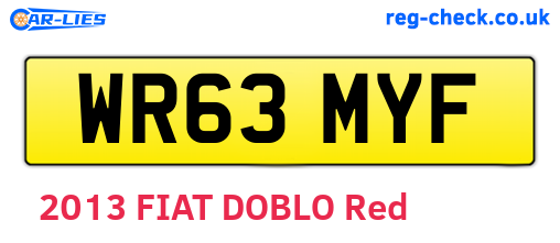 WR63MYF are the vehicle registration plates.