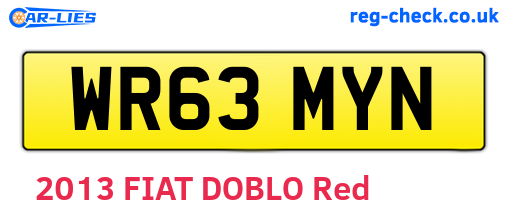WR63MYN are the vehicle registration plates.