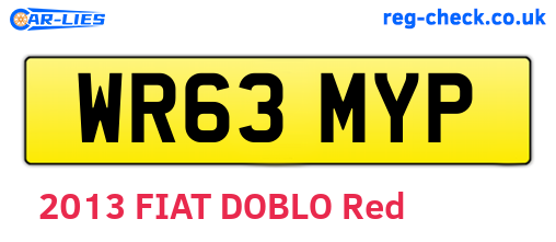 WR63MYP are the vehicle registration plates.