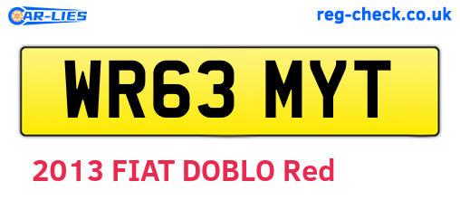 WR63MYT are the vehicle registration plates.