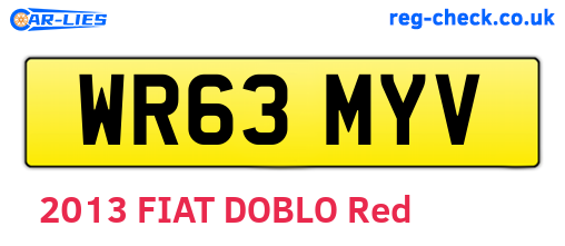 WR63MYV are the vehicle registration plates.