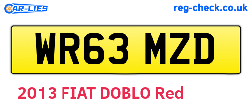 WR63MZD are the vehicle registration plates.