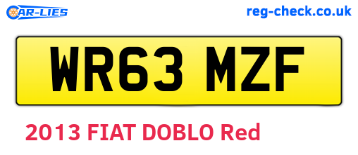 WR63MZF are the vehicle registration plates.