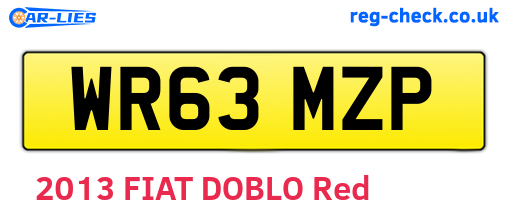 WR63MZP are the vehicle registration plates.