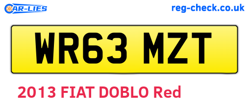 WR63MZT are the vehicle registration plates.