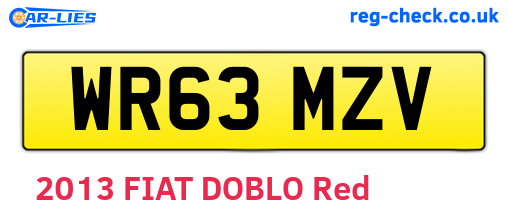 WR63MZV are the vehicle registration plates.