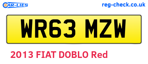 WR63MZW are the vehicle registration plates.