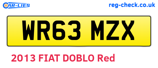 WR63MZX are the vehicle registration plates.