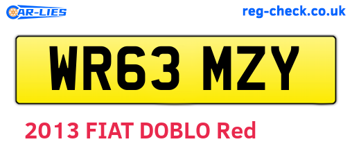 WR63MZY are the vehicle registration plates.