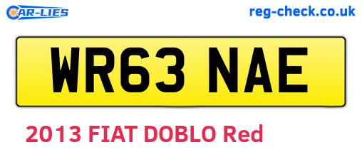 WR63NAE are the vehicle registration plates.