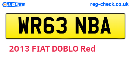 WR63NBA are the vehicle registration plates.
