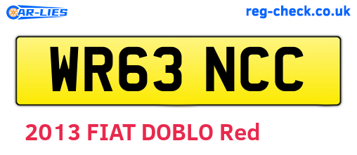 WR63NCC are the vehicle registration plates.