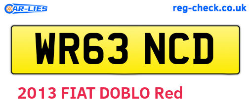 WR63NCD are the vehicle registration plates.