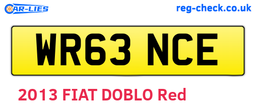 WR63NCE are the vehicle registration plates.