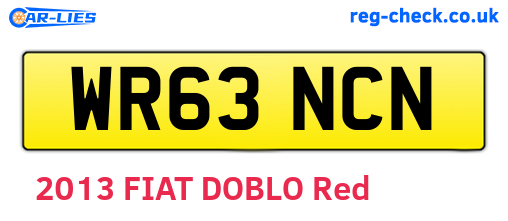 WR63NCN are the vehicle registration plates.