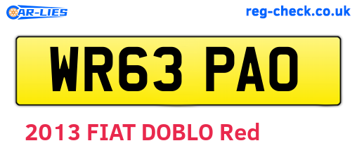 WR63PAO are the vehicle registration plates.