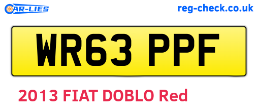 WR63PPF are the vehicle registration plates.