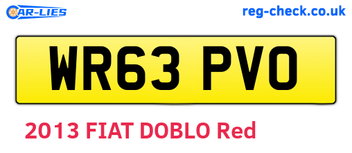WR63PVO are the vehicle registration plates.