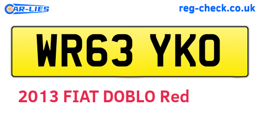 WR63YKO are the vehicle registration plates.