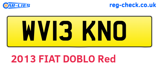 WV13KNO are the vehicle registration plates.