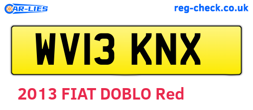 WV13KNX are the vehicle registration plates.