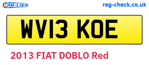 WV13KOE are the vehicle registration plates.