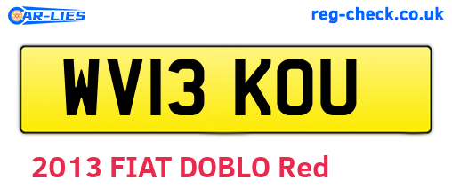 WV13KOU are the vehicle registration plates.