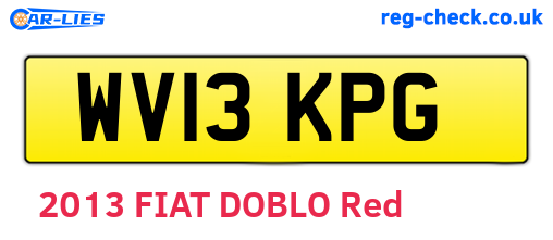 WV13KPG are the vehicle registration plates.