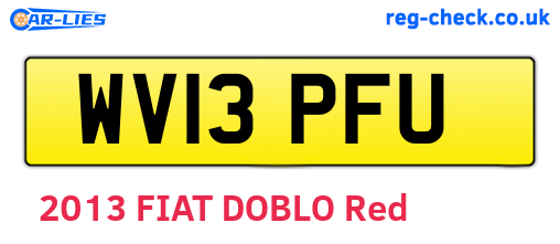 WV13PFU are the vehicle registration plates.
