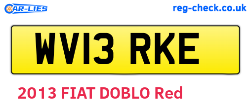 WV13RKE are the vehicle registration plates.