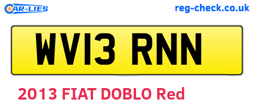 WV13RNN are the vehicle registration plates.
