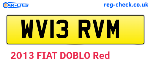 WV13RVM are the vehicle registration plates.