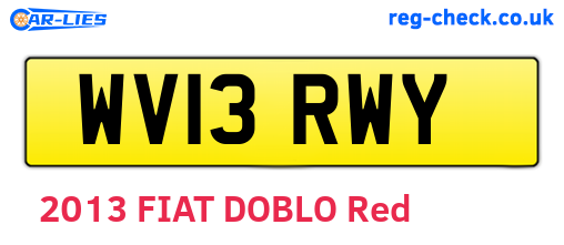 WV13RWY are the vehicle registration plates.