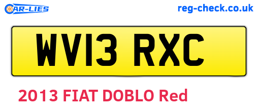 WV13RXC are the vehicle registration plates.