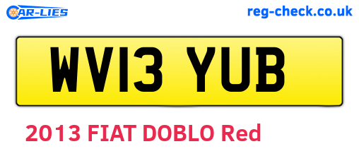 WV13YUB are the vehicle registration plates.